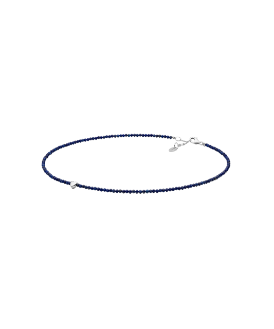 Lazurīta kaklarota ar sudrabu