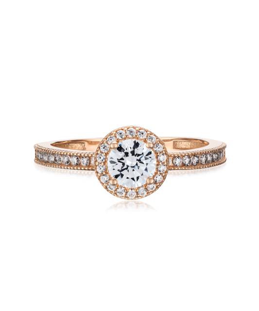 Zelta gredzens ar cirkonijiem