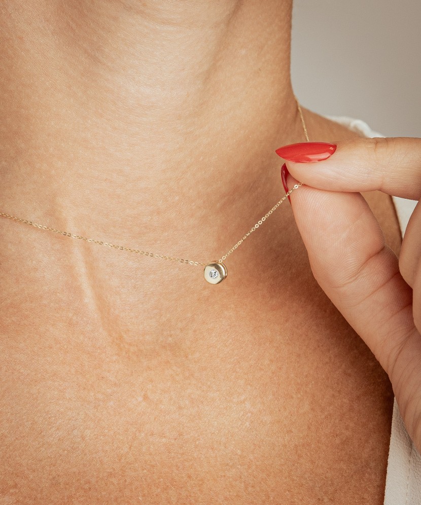 Dzeltena zelta ķēdīte ar briljanta piekariņu - Goldinga