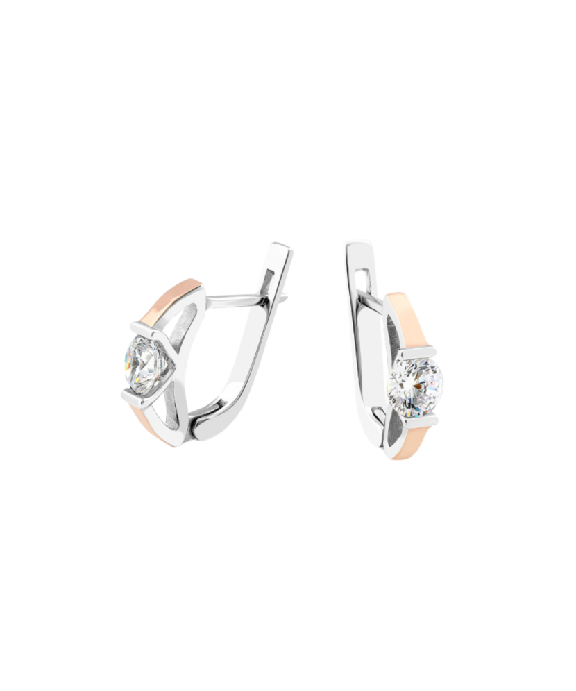 Apzeltīti sudraba auskari ar cirkonijiem