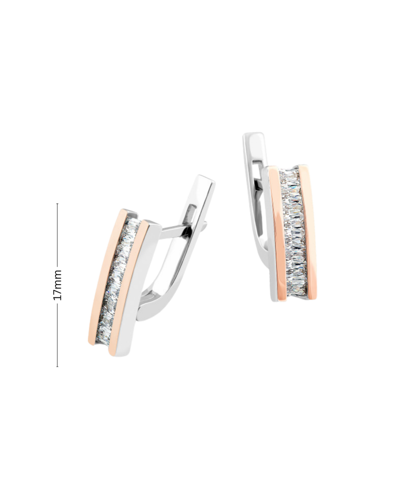 Серьги из позолоченного серебра с цирконами