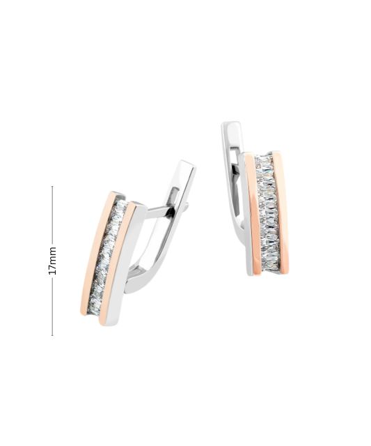 Серьги из позолоченного серебра с цирконами