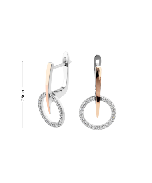 Серьги из позолоченного серебра с цирконами