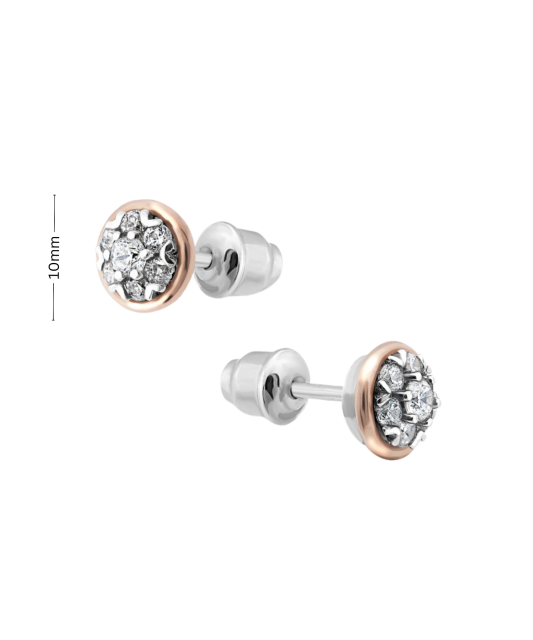 Apzeltīti sudraba auskari ar cirkonijiem