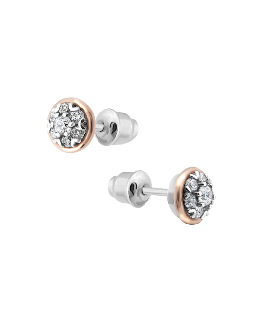 Apzeltīti sudraba auskari ar cirkonijiem