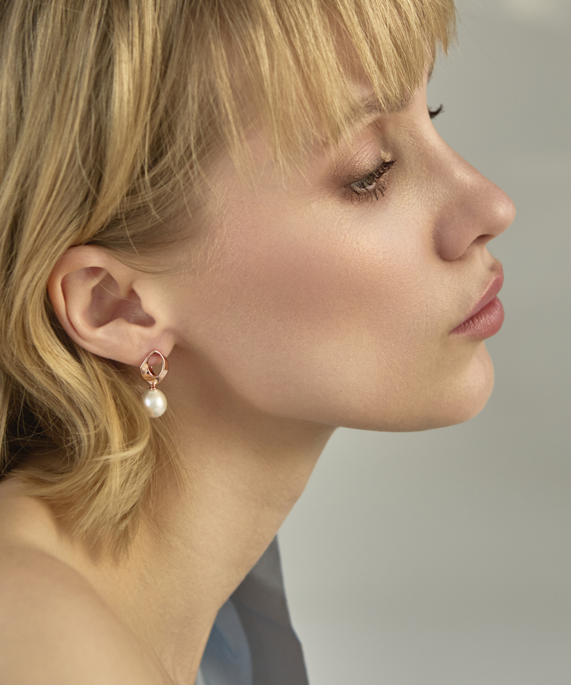 Позолоченные серьги из серебра с жемчугом