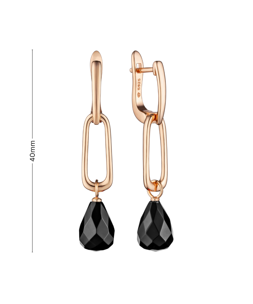 Apzeltīt Sudraba auskari ar spineļiem