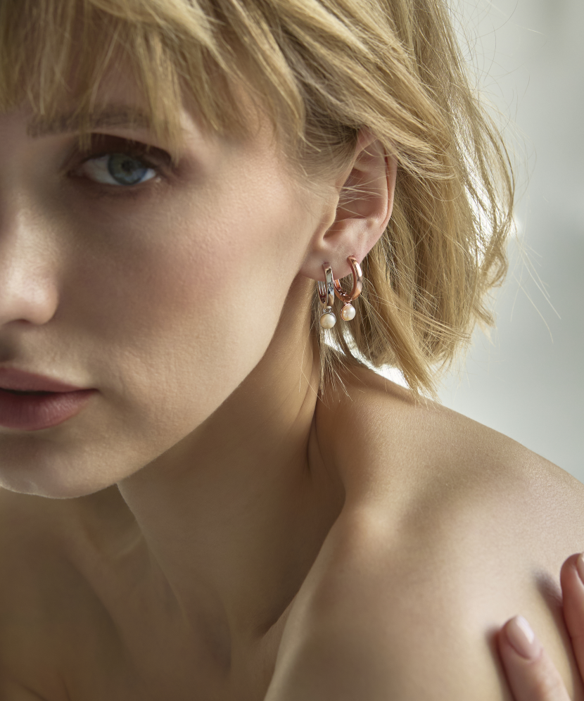 Apzeltīti Sudraba Auskari Ar Pērlēm