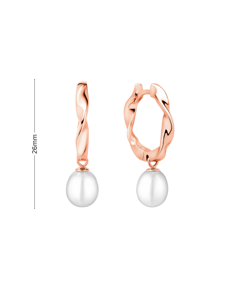 Apzeltīti Sudraba Auskari Ar Pērlēm