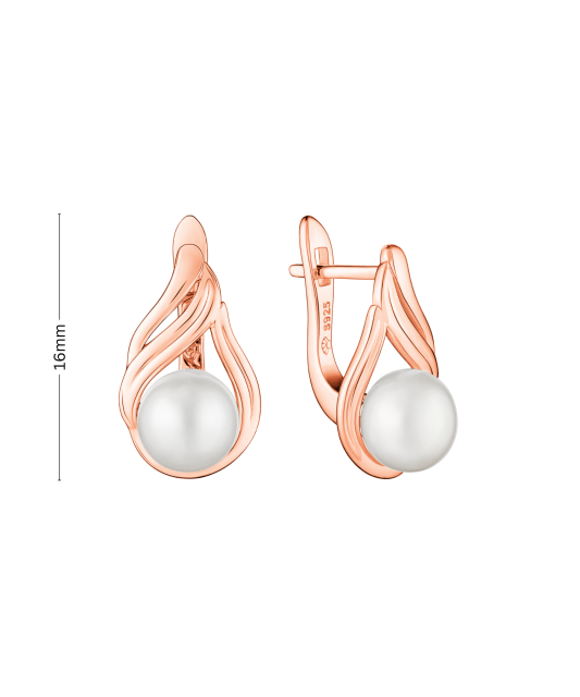 Apzeltīti Sudraba Auskari Ar Pērlēm