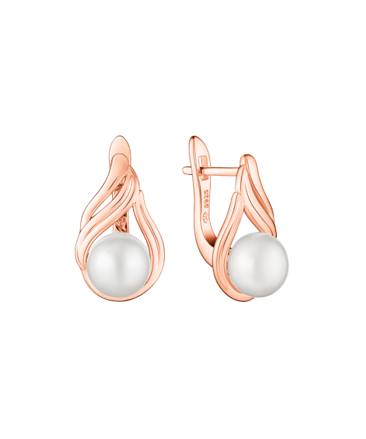 Apzeltīti Sudraba Auskari Ar Pērlēm