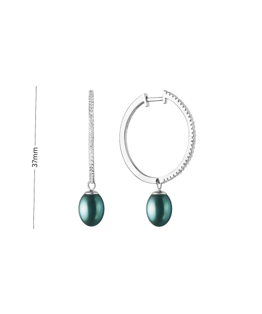 Sudraba auskari ar pērlēm un cirkonijiem