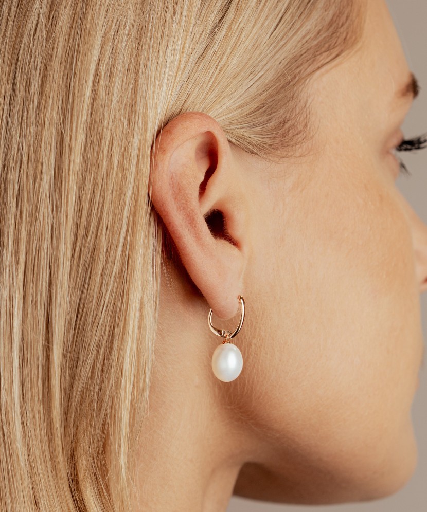 Zelta auskari ar dabīgām pērlēm - Goldinga