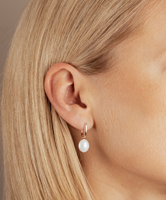 Zelta auskari ar dabīgām pērlēm - Goldinga