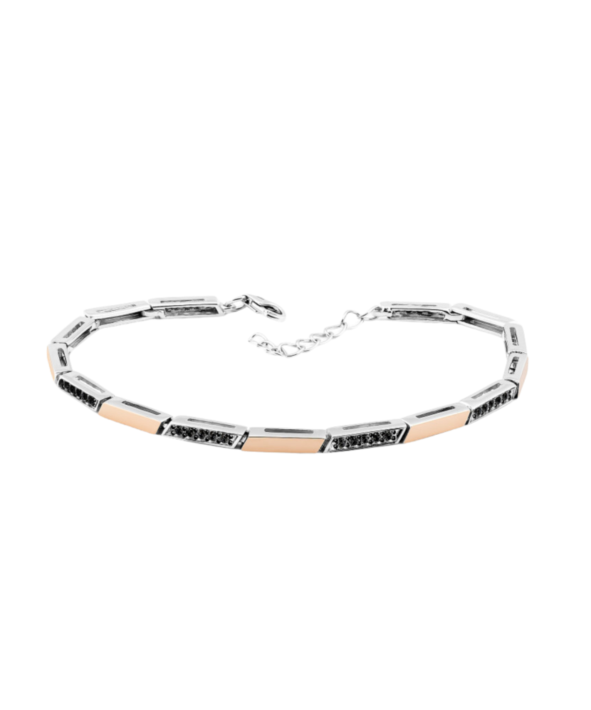 Apzeltīta sudraba rokassprādze ar cirkonijiem