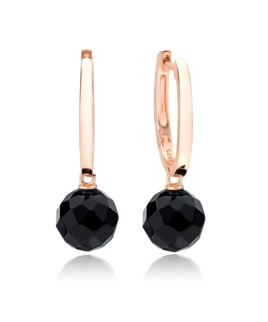 Apzeltīti sudraba auskari ar Oniksu