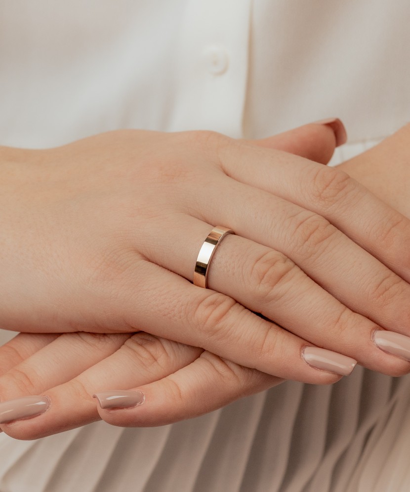 Sudraba laulības gredzens ar zelta plāksni