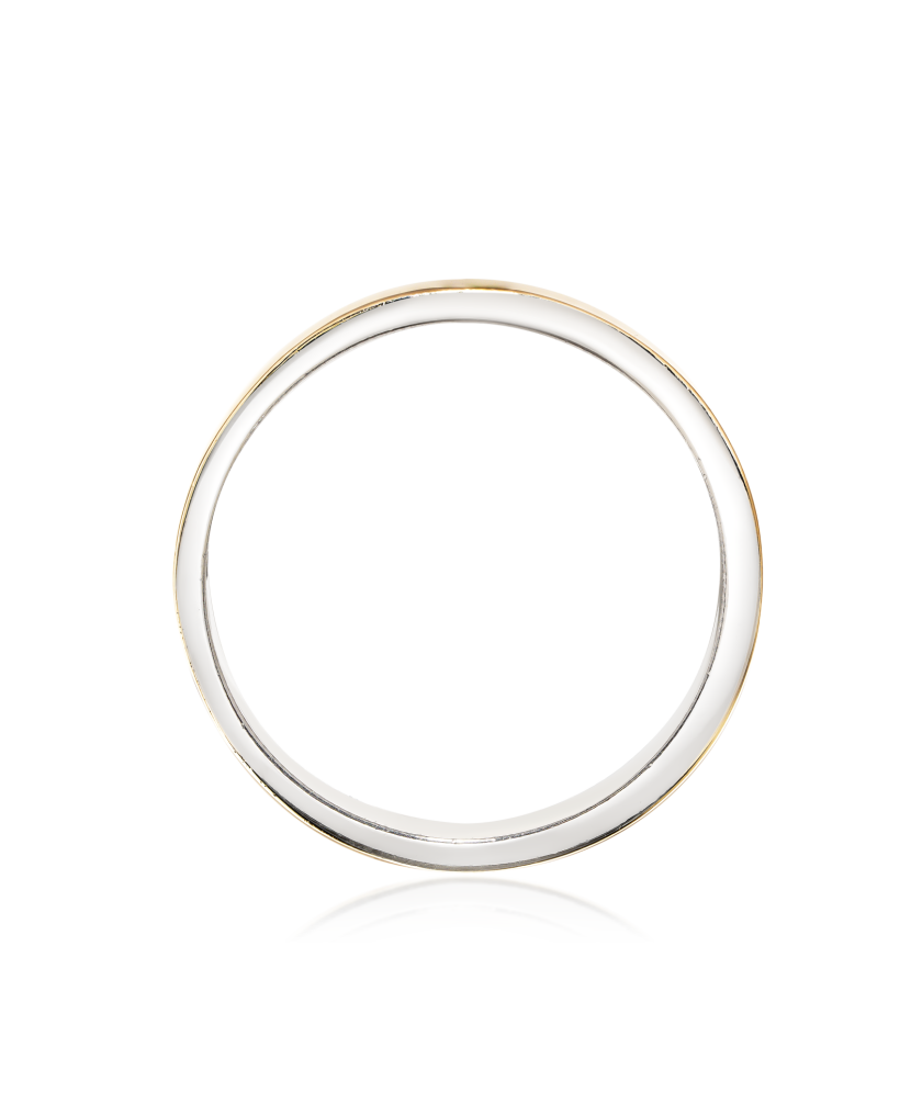 Обручальное серебряное кольцо с золотой пластиной