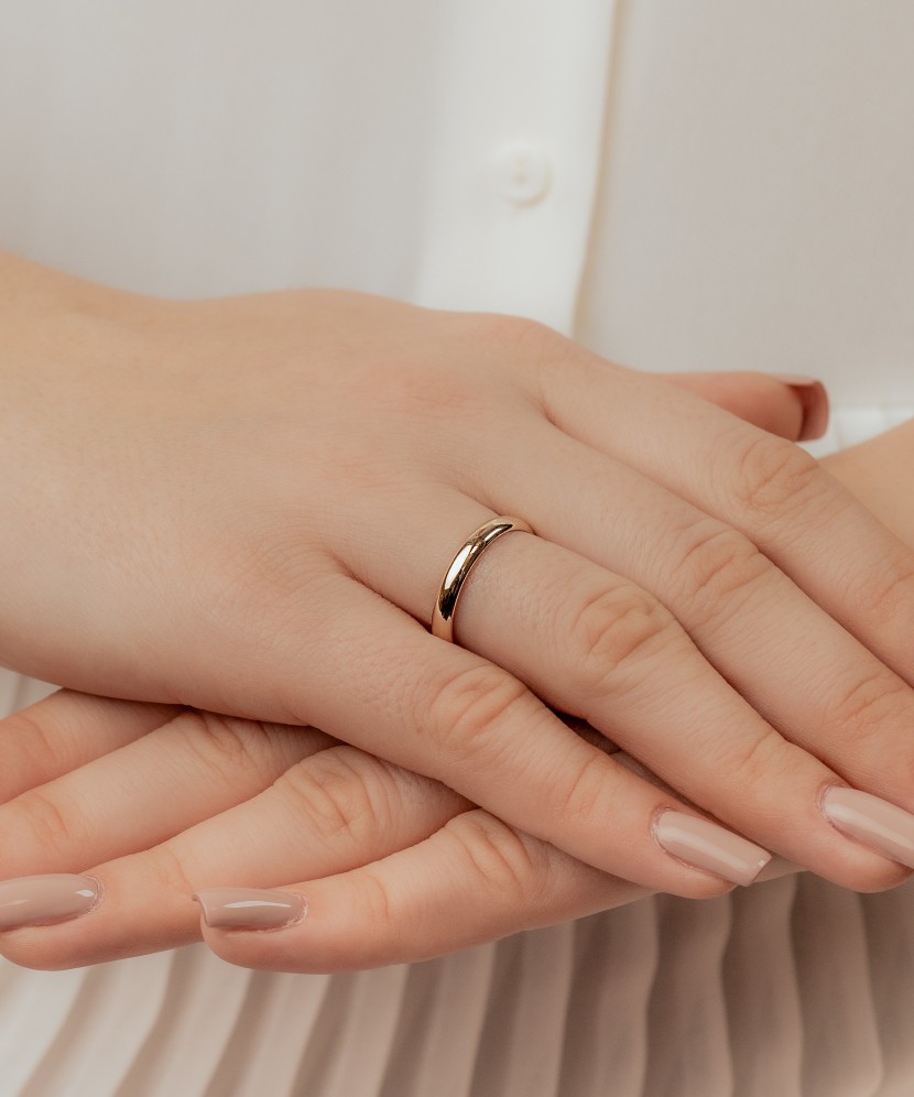 Sudraba laulības gredzens ar zelta plāksni