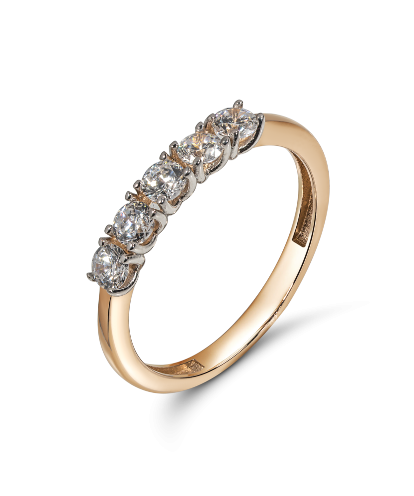 Zelta gredzens ar cirkonijiem