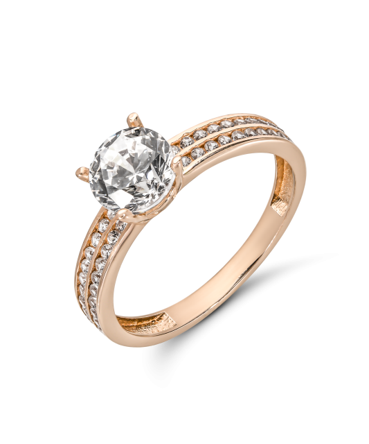 Zelta gredzens ar cirkonijiem