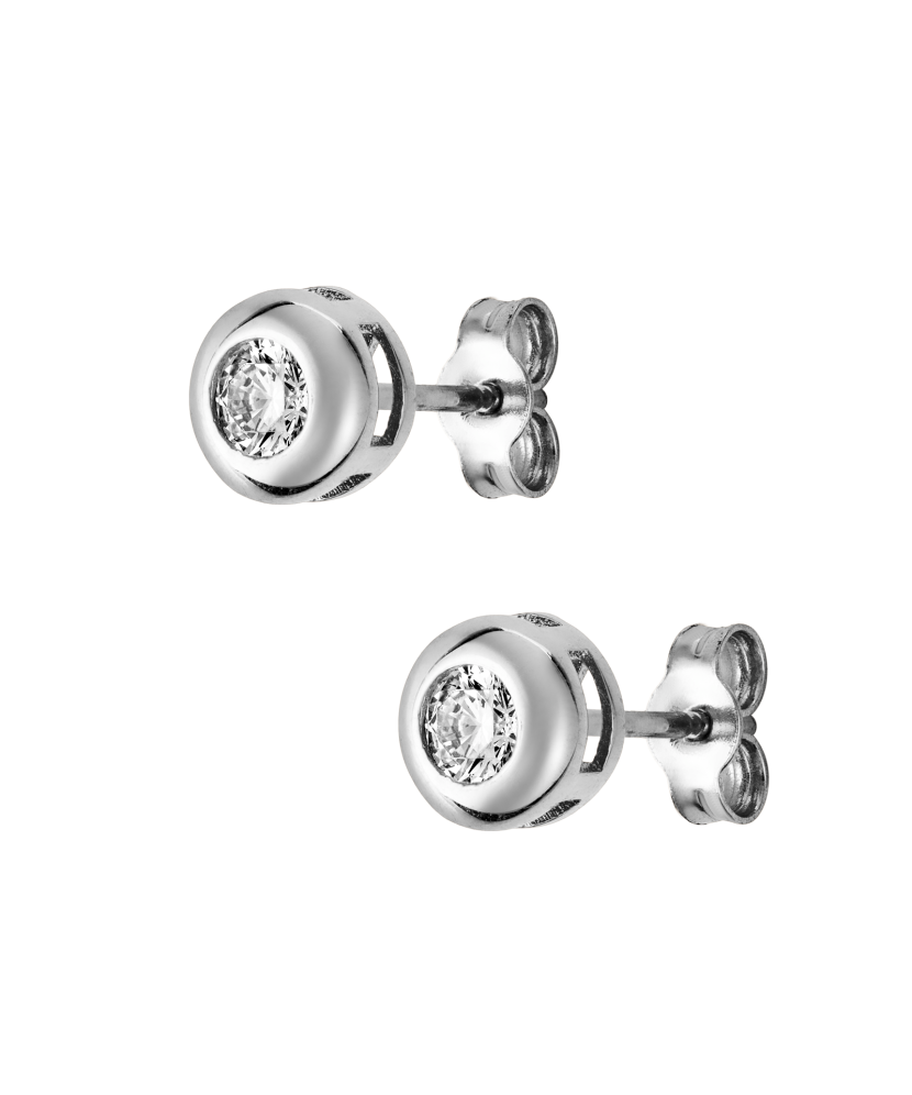 Серьги из белого золота с цирконами