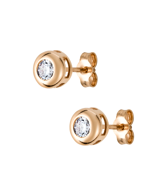 Золотые серьги с цирконами