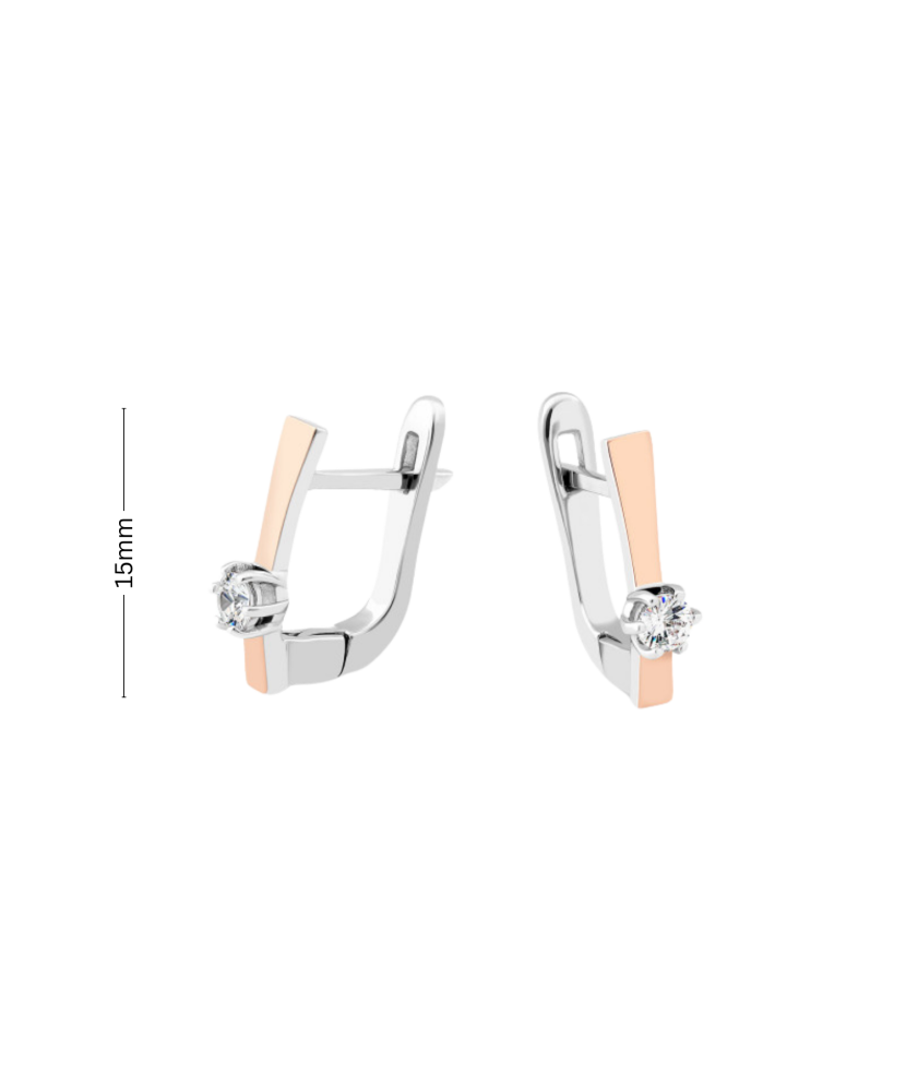 Apzeltīti Sudraba Auskari Ar Cirkonijiem