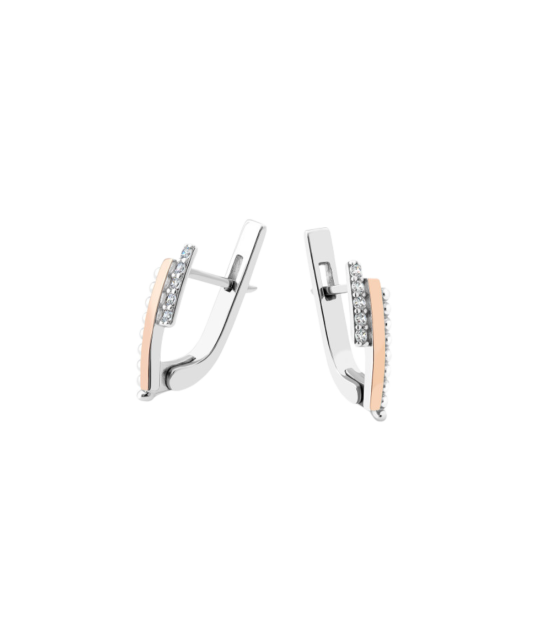 Apzeltīti Sudraba Auskari Ar Cirkonijiem