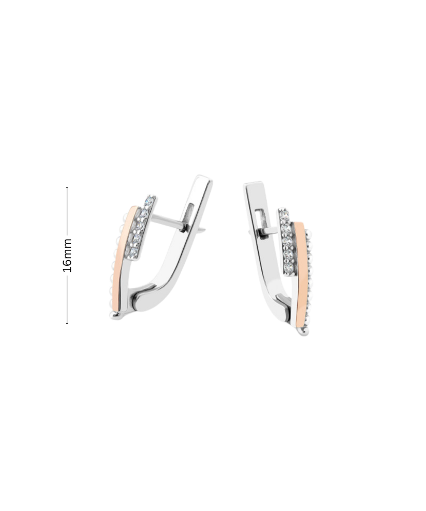 Apzeltīti Sudraba Auskari Ar Cirkonijiem