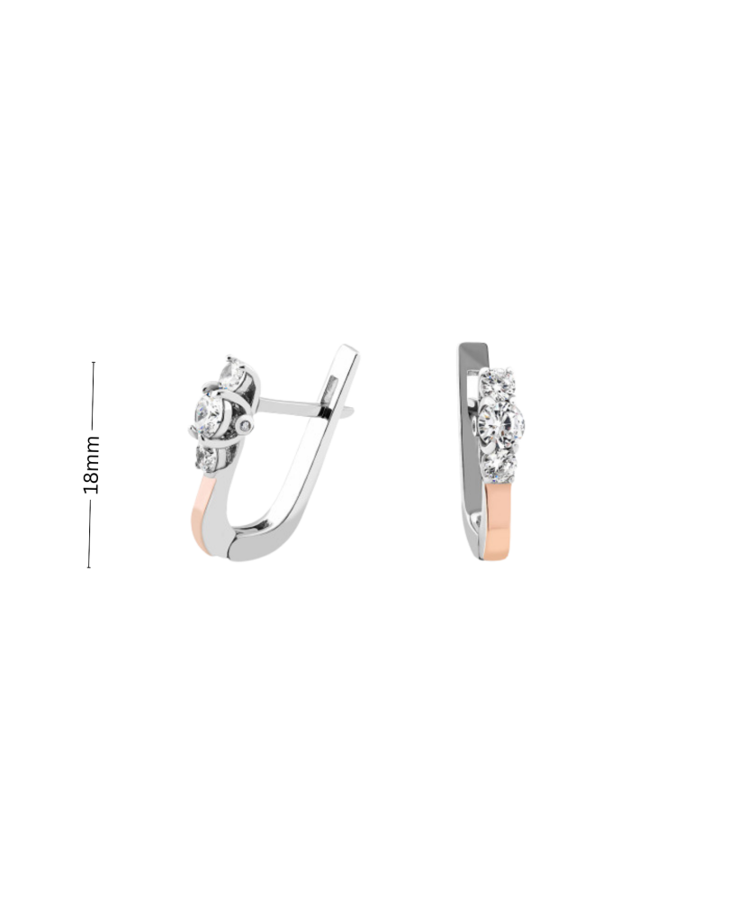 Apzeltīti Sudraba Auskari Ar Cirkonijiem