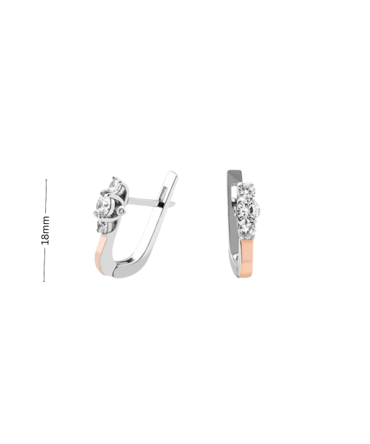 Серьги из позолоченного серебра с цирконами