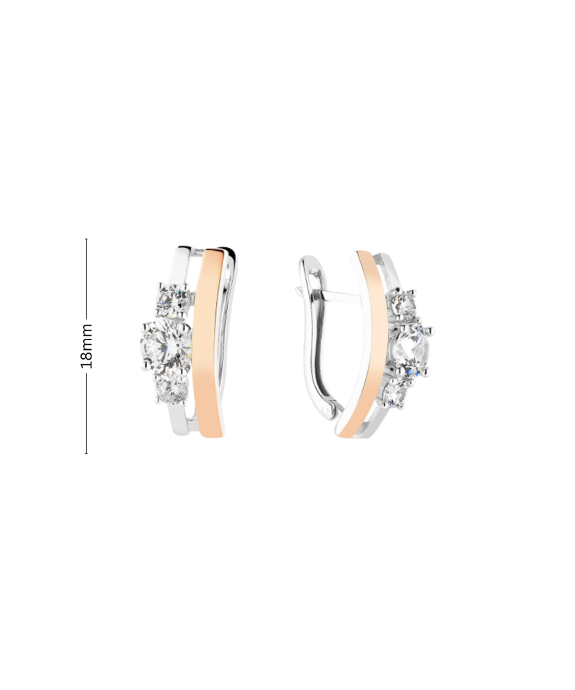 Серьги из позолоченного серебра с цирконами