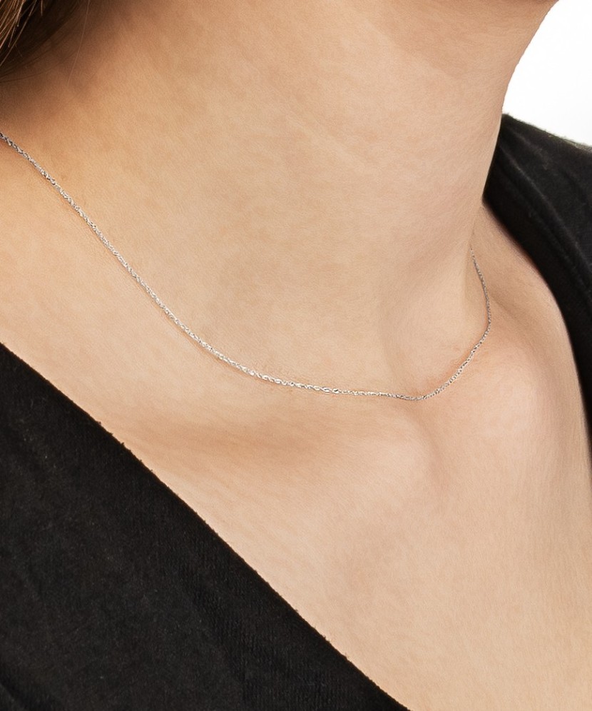 Baltā zelta ķēdīte 0,3mm