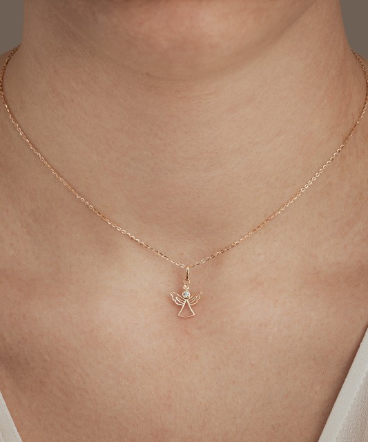 Zelta piekariņš ar cirkoniju "Eņģelis"