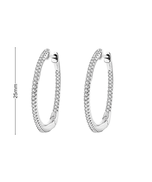 Sudraba auskari ar cirkonijiem 25mm