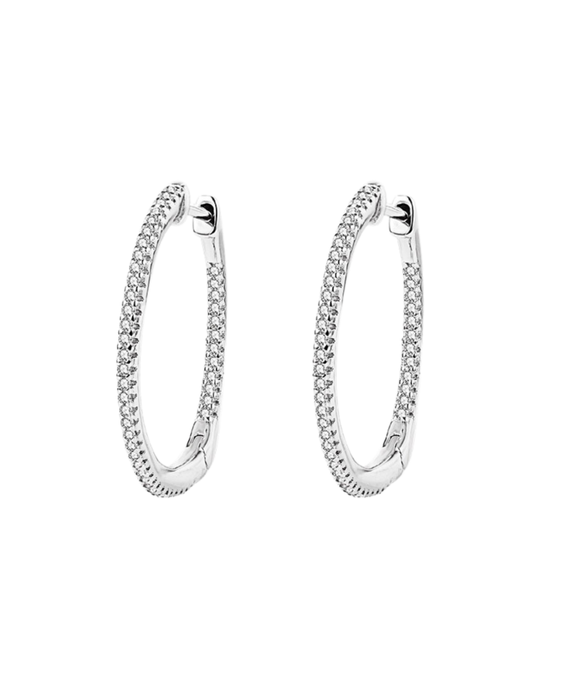 Sudraba auskari ar cirkonijiem 25mm