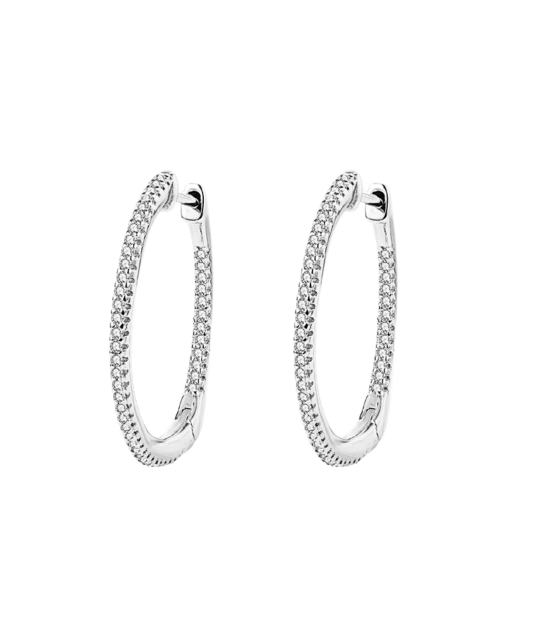 Серьги из серебра с цирконами 25mm