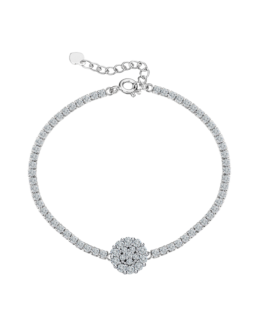 Apzeltīta sudraba rokassprādze ar cirkonijiem