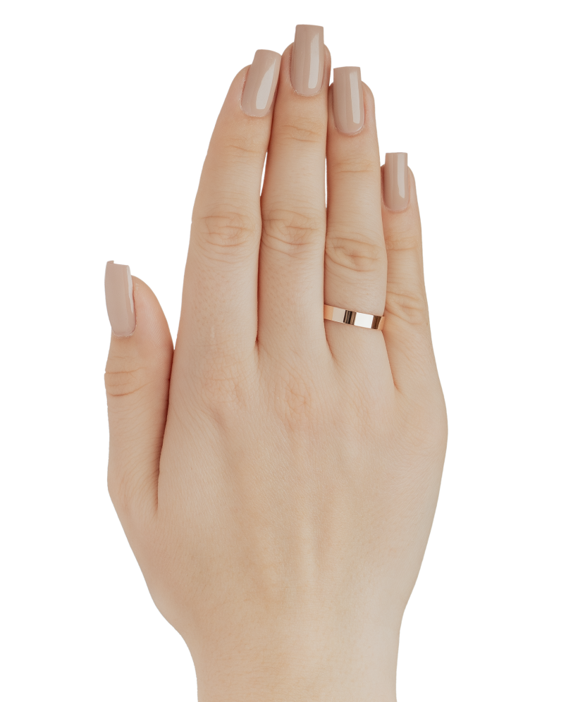 Золотое обручальное кольцо 4 мм с комфортом