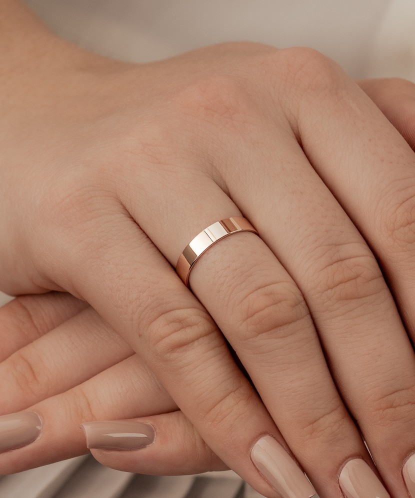 Zelta kāzu gredzens 4mm ar komfortu