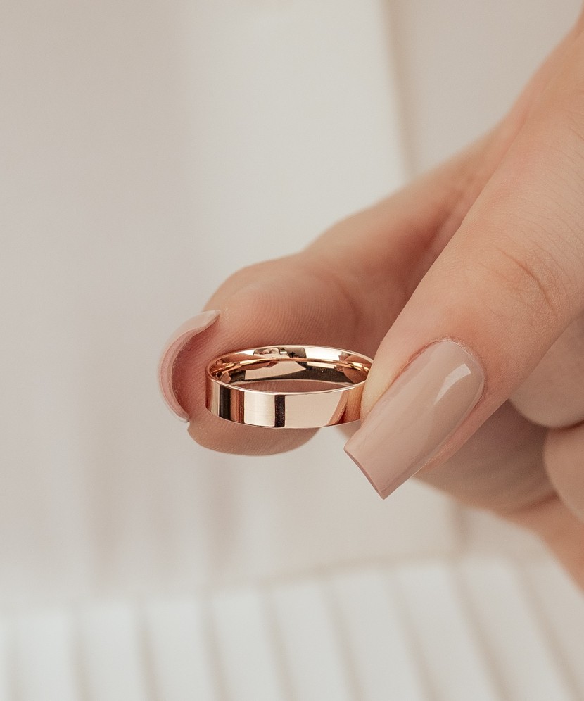 Zelta kāzu gredzens 4mm ar komfortu