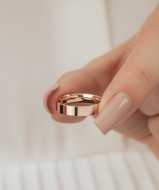 Zelta kāzu gredzens 4mm ar komfortu