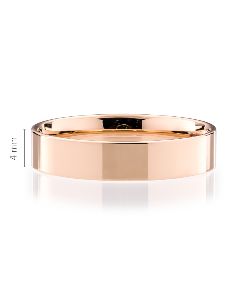 Золотое обручальное кольцо 4 мм с комфортом