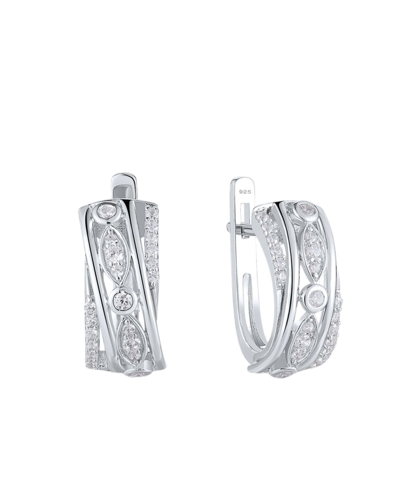 Серьги из серебра с цирконами