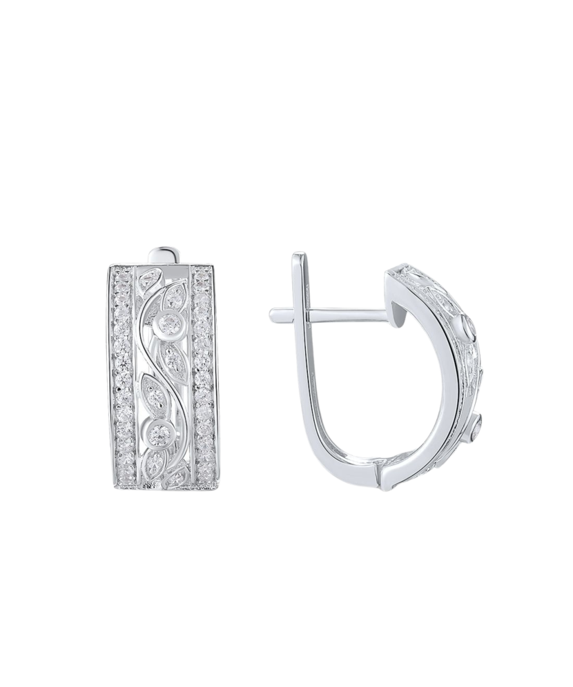 Серьги из серебра с цирконами