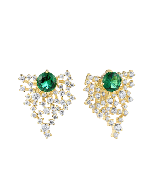 Apzeltīti sudraba auskari ar cirkonijiem