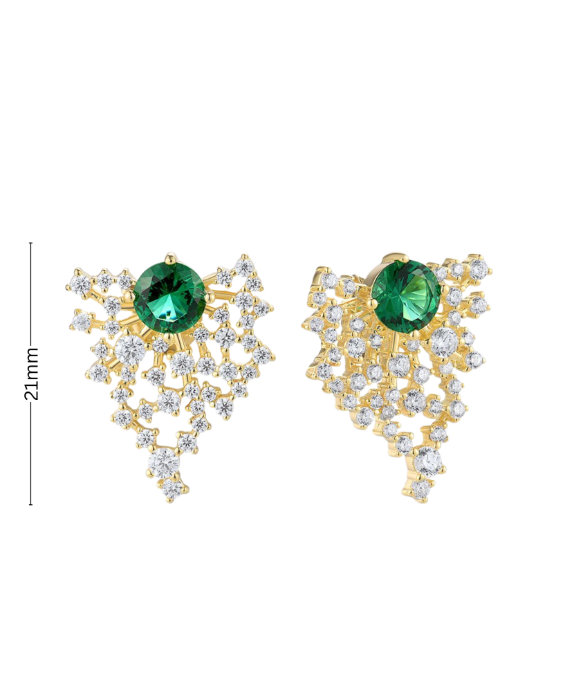 Apzeltīti sudraba auskari ar cirkonijiem