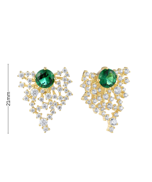 Серьги из позолоченного серебра с цирконами