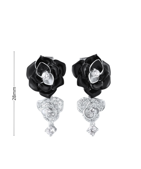 Sudraba auskari ar emalju un cirkonijiem